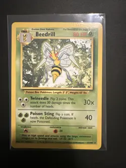 Pokemon Card Rare Beedrill Base Set 17/102 Near Mint NM - Image 1