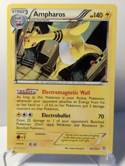 Ampharos 40/124 2012 B&W Dragons Exalted Pokemon Card Cosmos Holo Rare - Nm/Vlp - Image 1