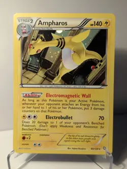 Ampharos 40/124 2012 B&W Dragons Exalted Pokemon Card Cosmos Holo Rare - Nm/Vlp - Image 2