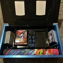 Opened Pokemon TCG Mega Charizard X ex Ultra-Premium Collection with cards - Image 1