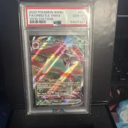 Pokemon TCG Orbeetle VMAX Vivid Voltage Ultra Rare Card 021/185 PSA 10 - Image 1