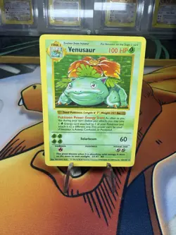 1999 Pokemon Base Set Venusaur Shadowless Card 15/102 HP Condition - Image 1