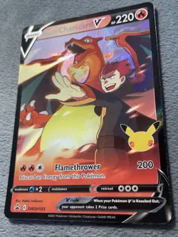 Lance’s Charizard SWSH133 Full Art Holo Promo Pokemon Card Celebrations 25th Ann - Image 2