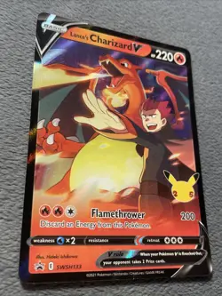 Lance’s Charizard SWSH133 Full Art Holo Promo Pokemon Card Celebrations 25th Ann - Image 3