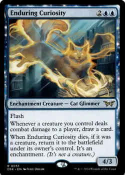 MTG Enduring Curiosity Normal NM Duskmourn: House of Horror Magic 51 - Image 1