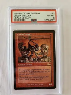 Magic The Gathering: MTG 1999 Urza's Legacy Goblin Welder #80 PSA 8 - Image 1