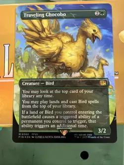 Traveling Chocobo (Borderless) (Chocobo Track Foil) MTG Magic Final Fantasy NEW - Image 2