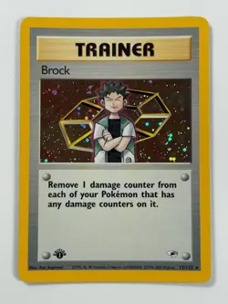 Pokemon Cards Brock 15/132 1ST EDITION Gym Heroes WOTC Holo Rare - Image 1