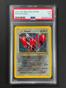 PSA 5 Scizor 10/75 HOLO Pokemon Card WOTC Neo Discovery Rare Holo EX - Image 1