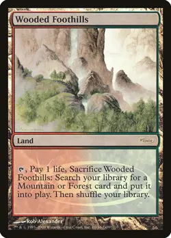 FOIL Wooded Foothills NM Grand Prix Promos MTG Magic the Gathering Land Eng Card - Image 1