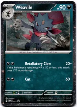 Weavile - (Cosmos Holo) Promo MEP Promo Cards 021 NM Pokemon Black star - Image 1
