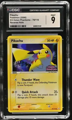 CGC 9 MINT Pikachu EX Holon Phantoms 78/110 Reverse Holo Stamped Pokemon Card - Image 1