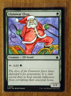 Llanowar Elves Set Altered Art Hand Painted MTG Magic the Gathering Anime Girl - Image 2