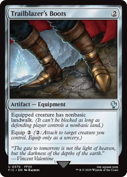 MTG magic 1x Trailblazer's Boots SURGE FOIL (M/NM) Commander Final Fantasy - Image 1