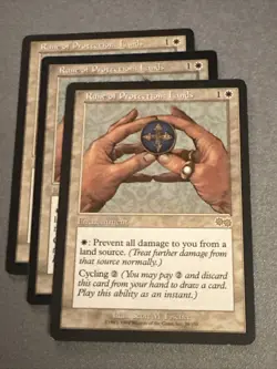 Rune Of Protection Lands X3 Urza’s Saga LP cond see pics Front Back - Image 1