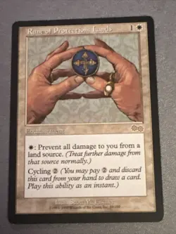 Rune Of Protection Lands X3 Urza’s Saga LP cond see pics Front Back - Image 2