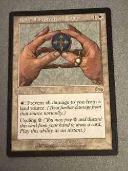 Rune Of Protection Lands X3 Urza’s Saga LP cond see pics Front Back - Image 4