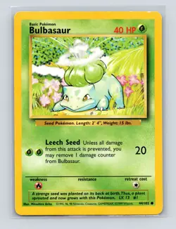 Pokemon TCG Bulbasaur 044/102 Base Set Normal MP - Image 1