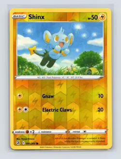 Pokemon TCG Shinx 091/264 SWSH08: Fusion Strike Reverse Holo NM - Image 1