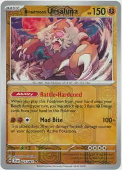 BLOODMOON URSALUNA 025/064 SHROUDED FABLE POKEMON (REVERSE HOLO, NM) - Image 1