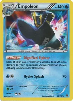 EMPOLEON 38/162 XY BREAKTHROUGH POKEMON (HOLO RARE, LP) - Image 1