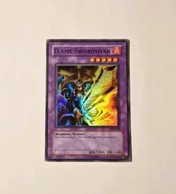 Yugioh Flame Swordsman LOB-003 Super Rare LP - Image 1