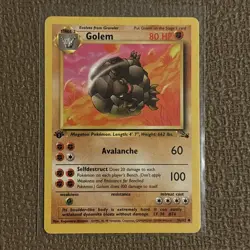 Golem 1st Edition 1999 Fossil Series Set Pokemon Non-Holo Trading Card 36/62 - Image 1