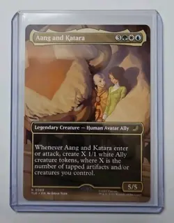 MTG Aang and Katara #0069 Rare Borderless Scene Card Legendary Avatar TLE - Image 1