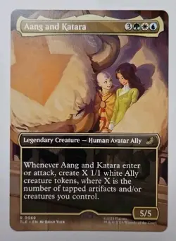 MTG Aang and Katara #0069 Rare Borderless Scene Card Legendary Avatar TLE - Image 2