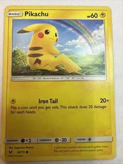 Pikachu 28/73 HP Shining Legends English Pokemon Card TCG - Image 1