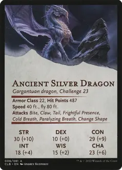 Ancient Silver Dragon Art Card (6/81) (Gold-Stamped Signature) - Art Series - Image 2