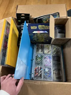 Entire Pokemon Card Collection Box 2x Binders Full Arts SEALED ETB Graded Slabs - Image 1