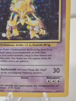 Alakazam Samsala 1st Edition Pokemon Card Base Set German 1999 1/102 - Image 3