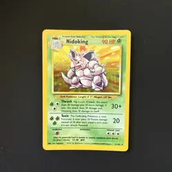 Pokemon TCG Nidoking Base Set Holo Unlimited Rare Card 11/102 LP/NM Condition - Image 1