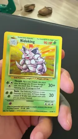 Pokemon TCG Nidoking Base Set Holo Unlimited Rare Card 11/102 LP/NM Condition - Image 2