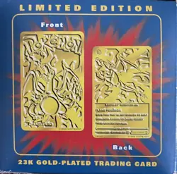 NINTENDO CHARIZARD LIMITED EDITION 23K GOLD PLATED TRADING CARD - Image 3