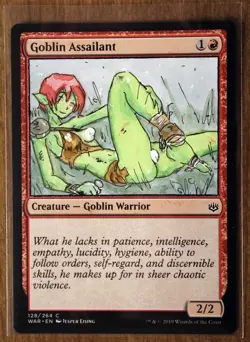 Goblin Assailant Altered Art Hand Painted MTG Magic the Gathering Anime Girl - Image 1
