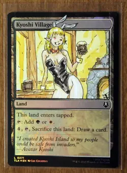Kyoshi Village Altered Art Hand Painted MTG Magic the Gathering Anime Girl - Image 1