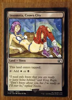 Insomnia, Crown City Altered Art Hand Painted MTG Magic the Gathering Anime Elle - Image 1