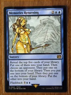Memories Returning Altered Art Hand Painted MTG Magic the Gathering Anime Girl - Image 1
