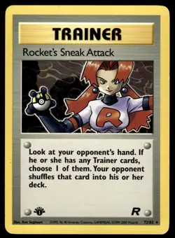 Pokemon TCG Team Rocket #72/82 Rocket's Sneak Attack 1st Edition LP - Image 1