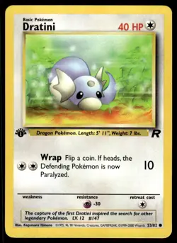 Pokemon TCG Team Rocket #53/82 Dratini 1st Edition LP - Image 1
