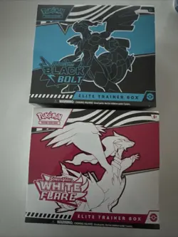 Pokemon Black Bolt and White Flare Elite Trainer Box ETB Set of 2 Sealed New - Image 1