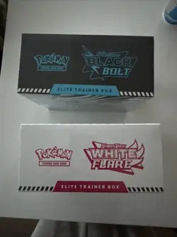Pokemon Black Bolt and White Flare Elite Trainer Box ETB Set of 2 Sealed New - Image 2