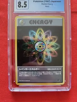 Pokemon: Rainbow Energy Team Rocket Japanese Holo Rare - CGC 8.5 SWIRL - D56 - Image 3