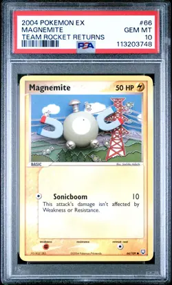 2004 POKEMON EX TEAM ROCKET RETURNS #66 MAGNEMITE PSA 10 - Image 1