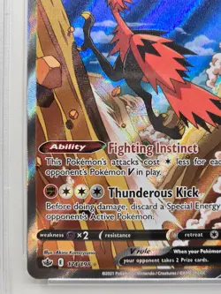 2021 POKEMON SWORD & SHIELD CHILLING REIGN #174 FULL ART/GALARIAN ZAPDOS V PSA 9 - Image 4