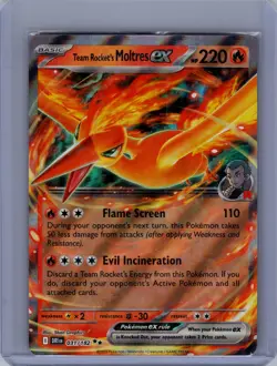 Team Rockets Moltres EX 31/182: Pokemon TCG Destined Rivals Holo Rare - Image 1