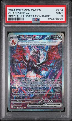 2024 POKEMON PAF EN-PALDEAN FATES SPECIAL ILLUSTRATION RARE CHARIZARD EX PSA 9 - Image 1