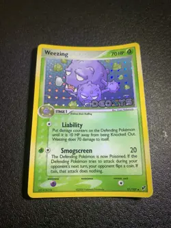 Pokemon card Weezing 51/107 Ex Deoxys Stamped Holo Rare 2005 - Image 1